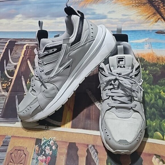 Fila Gray White Sneakers Shoes Size 10 main image 8